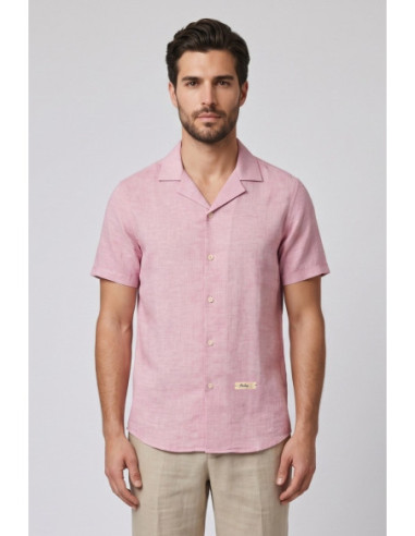 Markup camicia collo riviera in lino delavè MK293039 [33f94468]