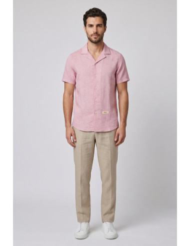 Markup camicia collo riviera in lino delavè MK293039 [5dc2c661]