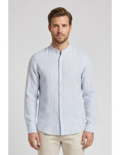 Markup camicia rigata in lino delavé MK493013 [f24a19ac]