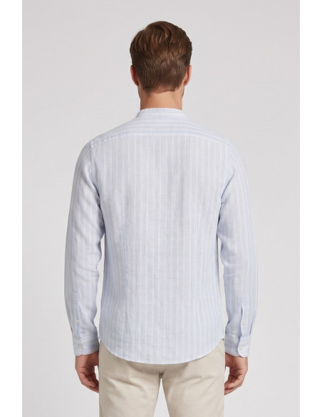 Markup camicia rigata in lino delavé MK493013 [2b6c5aa1]