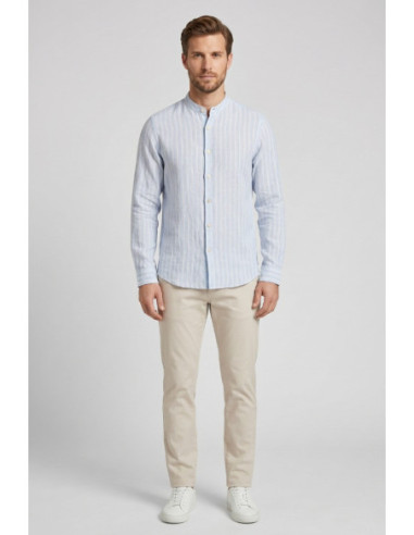 Markup camicia rigata in lino delavé MK493013 [9c719ba5]