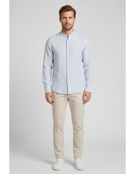 Markup camicia rigata in lino delavé MK493013 [9c719ba5]