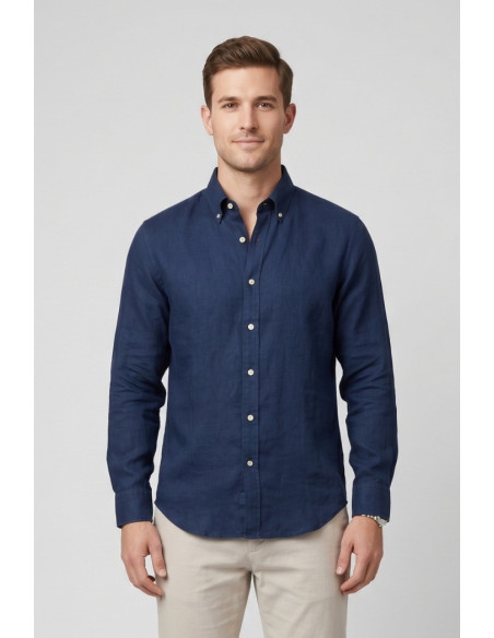 Markup camicia collo button down in lino MK13004 [e3a50a09]