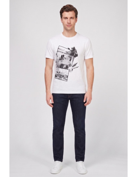 Markup t-shirt in cotone fiammato con orli vivi MK491070 [2f08770d]