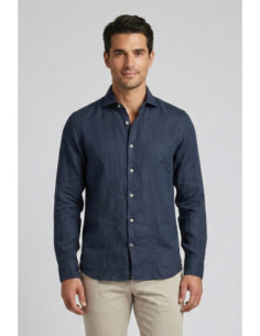 Markup camicia in lino con collo francese MK13003 [cba8d1a8]