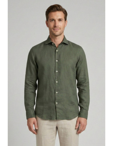 Markup camicia in lino con collo francese MK13003 [31d0034b]