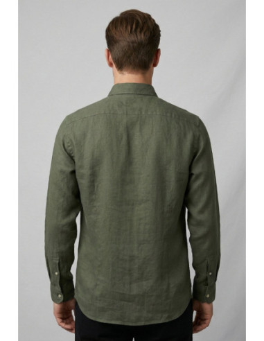 Markup camicia in lino con collo francese MK13003 [e8f64046]