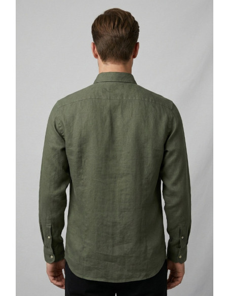 Markup camicia in lino con collo francese MK13003 [e8f64046]