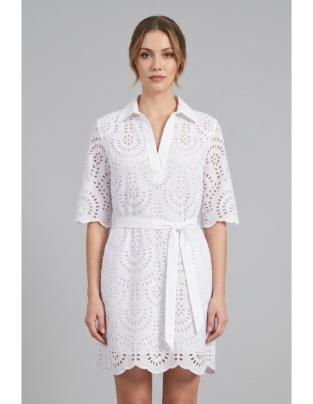 Markup abito in cotone pizzo sangallo MW1610206 [d3edb034]