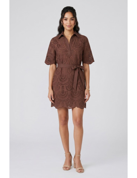 Markup abito in cotone pizzo sangallo MW1610206 [53c95ed2]