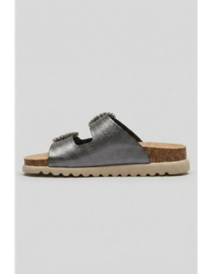 Lumberjack ciabatta in pelle con fibbie gioiello Miuccia 102269255 [a330d9db] 2