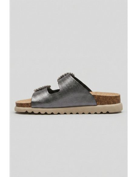 Lumberjack ciabatta in pelle con fibbie gioiello Miuccia 102269255 [7a169ad6]
