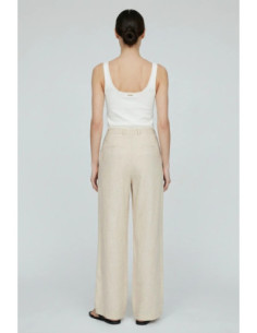 Influencer pantalone wide leg in viscosa e lino 05T0077 [b67b7e25] 2