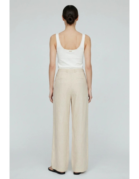 Influencer pantalone wide leg in viscosa e lino 05T0077 [6f5d3d28]