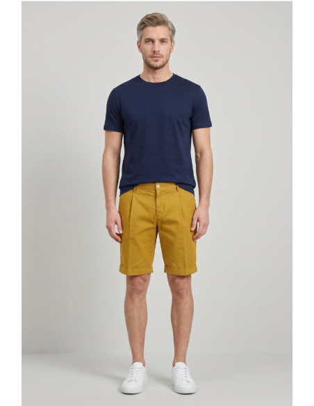 Markup bermuda in misto lino e cotone stretch MK295214 [df692f3e]