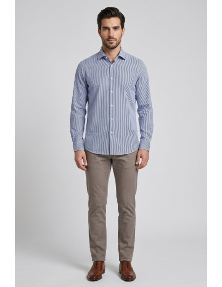 Paul Matthew camicia custom fit in tessuto no-stiro CI2-2702 [8530704a]