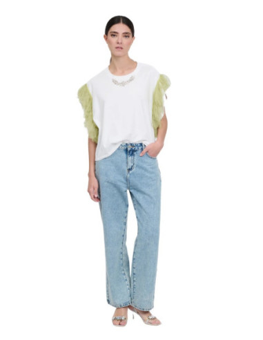 Influencer t-shirt con dettaglio gioiello e tulle 03X564 [2f4ada1a]