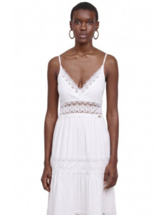 Influencer abito lungo scollato con inserti in pizzo 03Y131 [5460ca66] 2