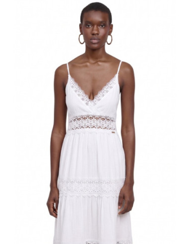 Influencer abito lungo scollato con inserti in pizzo 03Y131 [8d46896b]