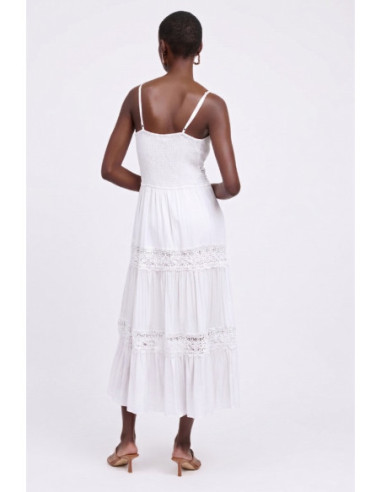 Influencer abito lungo scollato con inserti in pizzo 03Y131 [3a5b486f]