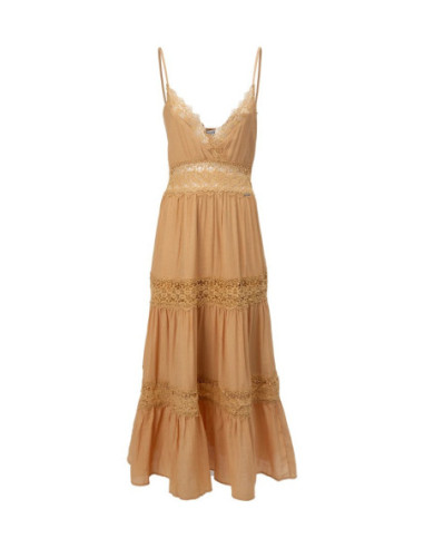 Influencer abito lungo scollato con inserti in pizzo 03Y131 [12c1f195]