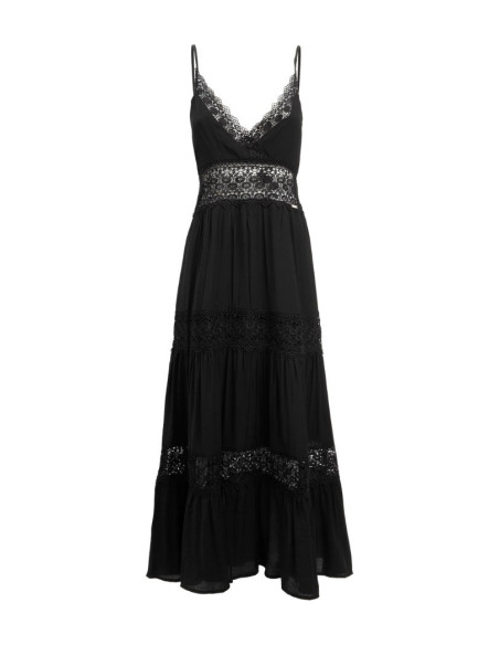 Influencer abito lungo scollato con inserti in pizzo 03Y131 [a31476f9]