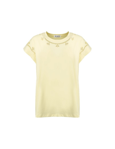 Influencer t-shirt in cotone con ricamo sangallo 05AB223 [8d8f587d]