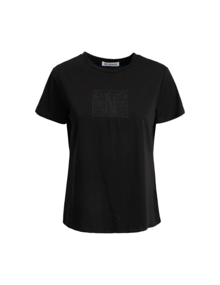 Influencer t-shirt in cotone stretch con logo patch 05AB218 [4bad1db9]