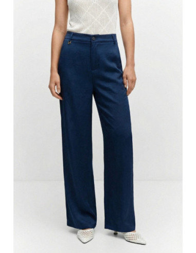 Influencer pantalone palazzo con finitura satinata 05Y167 [2514fb02]