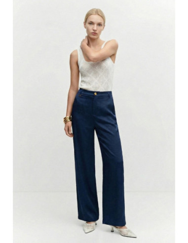 Influencer pantalone palazzo con finitura satinata 05Y167 [4b2f790b]