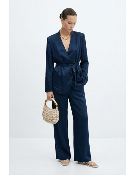 Influencer pantalone palazzo con finitura satinata 05Y167 [4e7f3e15]