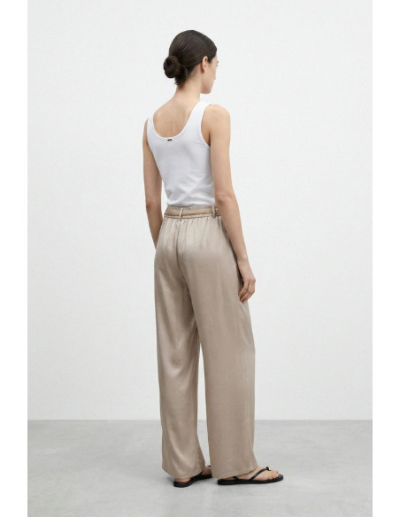 Influencer pantalone wide leg in crepe satin 05Y164 [ce408fe5]