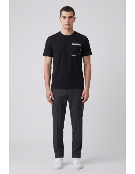 Blauer t-shirt con taschino Jeffers 26SBLUH02069-007439 [e5344d7a]