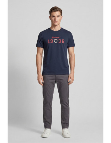 Blauer t-shirt in cotone Chamberlain 26SBLUH02286-007480 [2d2567eb]