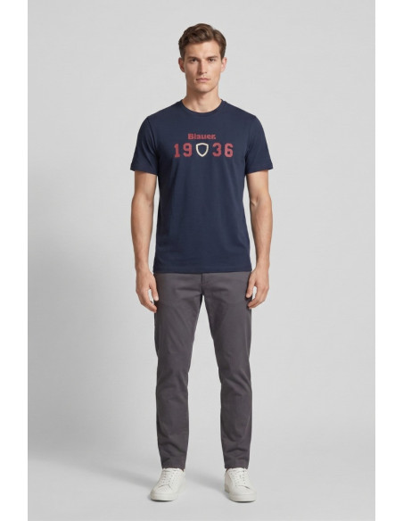 Blauer t-shirt in cotone Chamberlain 26SBLUH02286-007480 [2d2567eb]