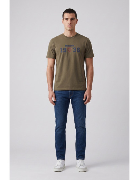 Blauer t-shirt in cotone Chamberlain 26SBLUH02286-007480 [d75db508]