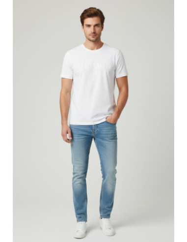 Blauer t-shirt in jersey stampa logo frontale in tono Bourn 26SBLUH02287-007480 [fe37bffe]
