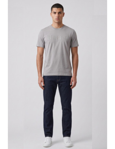 Blauer t-shirt in jersey stampa logo frontale in tono Bourn 26SBLUH02287-007480 [8db8014f]