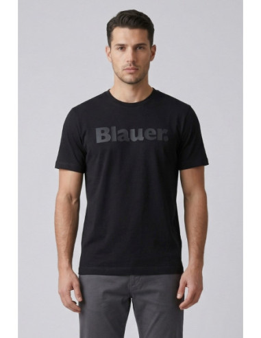 Blauer t-shirt in jersey stampa logo frontale in tono Bourn 26SBLUH02287-007480 [bb0e857b]