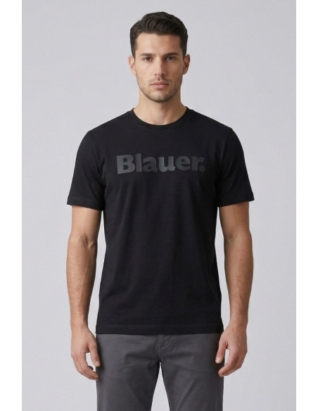 Blauer t-shirt in jersey stampa logo frontale in tono Bourn 26SBLUH02287-007480 [bb0e857b]