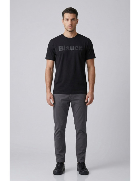 Blauer t-shirt in jersey stampa logo frontale in tono Bourn 26SBLUH02287-007480 [d5350772]