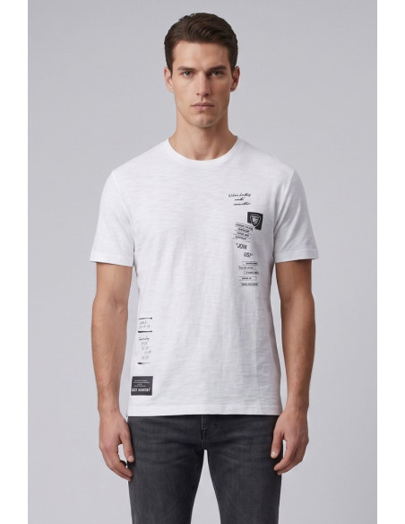 Blauer t-shirt fiammata Cotuit 26SBLUH02313-005695 [501727c9]