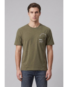 Blauer t-shirt fiammata con taschino Edge 26SBLUH02315-005695 [215ebf76]