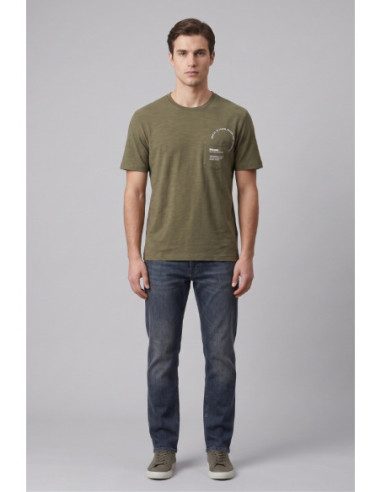 Blauer t-shirt fiammata con taschino Edge 26SBLUH02315-005695 [4f653d7f]