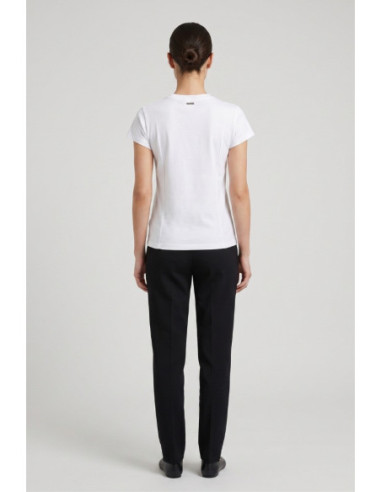 Influencer t-shirt girocollo con applicazioni strass 03AB180 [d3a5843a]