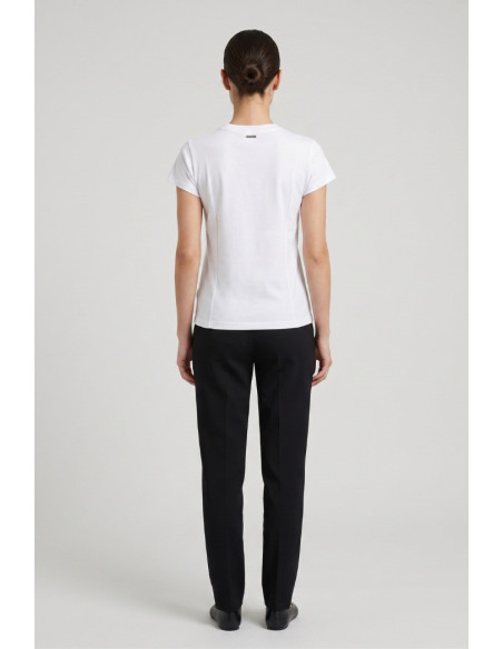 Influencer t-shirt girocollo con applicazioni strass 03AB180 [d3a5843a]
