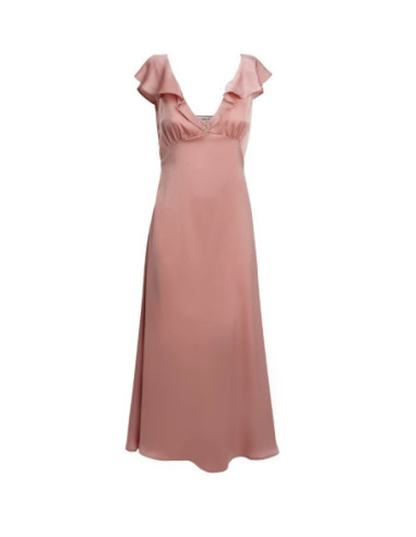Influencer abito midi scollo a V con volant 05Y191 [acbb64b9]