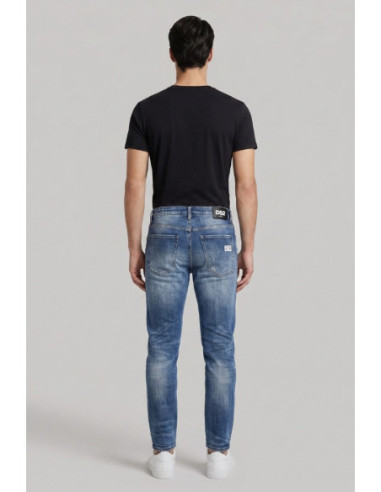 Drop Season 2 jeans in denim di cotone con rotture SS26D06 [5382ed7c]