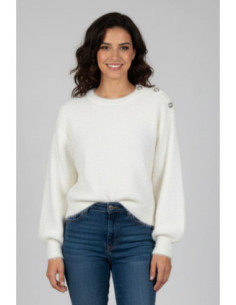 Blash maglia effetto pelo con bottoni gioiello sulla spalla BS9700065 [91f4197f]