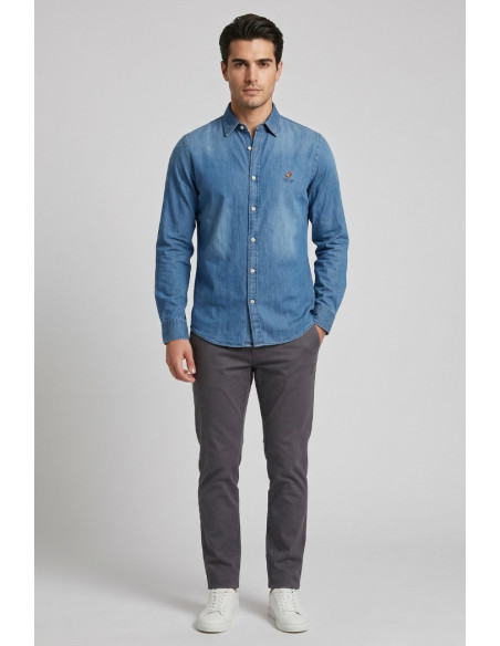Beverly Hills Polo Club camicia in denim di cotone MAYACA [d4debbc4]